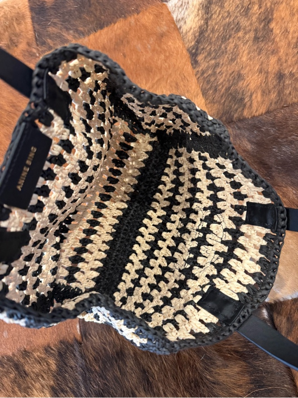 Anine Bing Small Rio Straw Raffia Tote - Picture 7 of 8